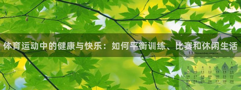 三亿体育网页版：体育运动中的健康与快乐：如何平衡训练、比赛和休闲生活